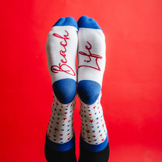 Beach S/M Unisex Cotton Blend Sock