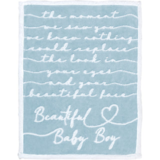 Beautiful Baby Boy 30" x 40" Inspirational Plush Baby Blanket