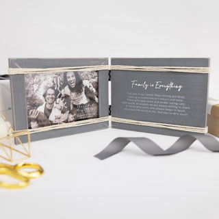 Family is Everything 8.5" x 6.5" Hinged Sentiment Frame (Holds 7" x 5" Photo)