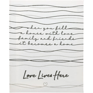 Love Lives Here 12" x 15" Embroidered Plaque