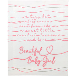 Beautiful Baby Girl 12" x 15" Embroidered Plaque