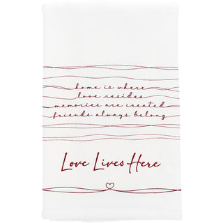 Love Lives Here 100% Cotton Tea Towel