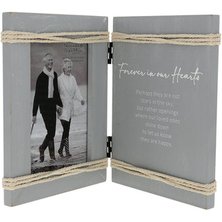 Forever In Our Hearts 5.5" x 7.5" Hinged Sentiment Frame (Holds 4" x 6" Photo)