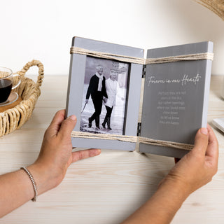 Forever In Our Hearts 5.5" x 7.5" Hinged Sentiment Frame (Holds 4" x 6" Photo)