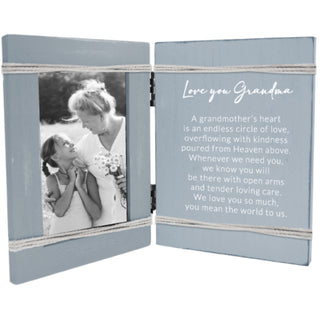 Love You Grandma 5.5" x 7.5" Hinged Sentiment Frame (Holds 4" x 6" Photo)