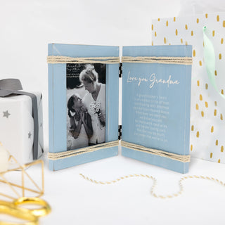 Love You Grandma 5.5" x 7.5" Hinged Sentiment Frame (Holds 4" x 6" Photo)