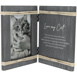Cat 5.5" x 7.5" Hinged Sentiment Frame (Holds 4" x 6" Photo)