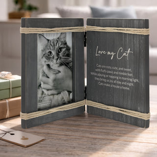Cat 5.5" x 7.5" Hinged Sentiment Frame (Holds 4" x 6" Photo)