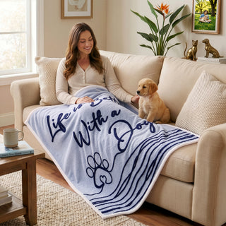 With A Dog 50" x 60" Plush Blanket