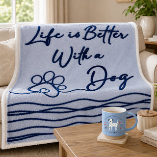With A Dog 50" x 60" Plush Blanket