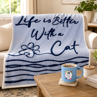 With A Cat 50" x 60" Plush Blanket