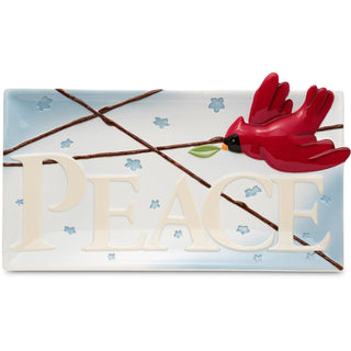 Peace 15" x 8" Cardinal Platter