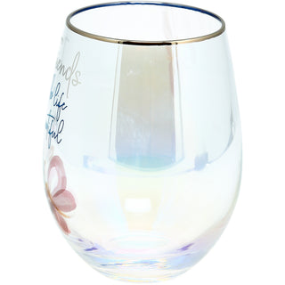 Friends 18 oz Stemless Wine Glass