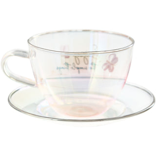 Enjoy 7 oz Glass Teacup and Saucer