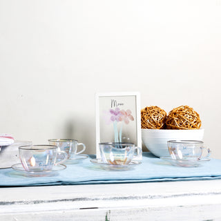 Enjoy 7 oz Glass Teacup and Saucer