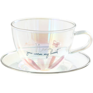 Nana 7 oz Glass Teacup and Saucer