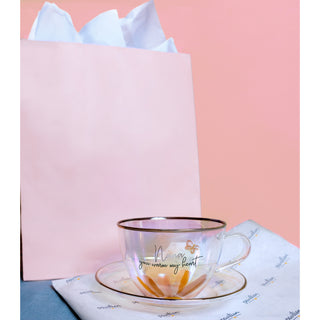 Nana 7 oz Glass Teacup and Saucer