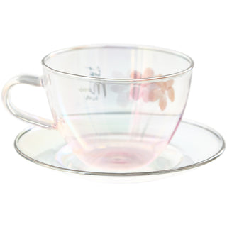Mom 7 oz Glass Teacup and Saucer