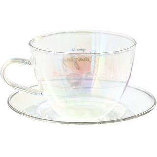 Amazing 7 oz Glass Teacup and Saucer