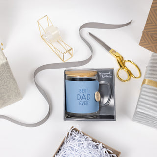 Dad 16 oz Wrapped Glass Mug with Coaster Lid