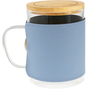 Lake 16 oz Wrapped Glass Mug with Coaster Lid