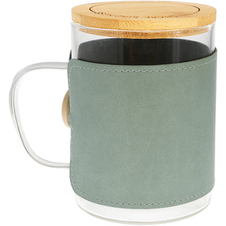 Favorite Day 16 oz Wrapped Glass Mug with Coaster Lid