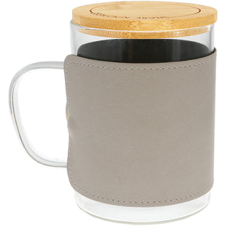 Educate 16 oz Wrapped Glass Mug with Coaster Lid