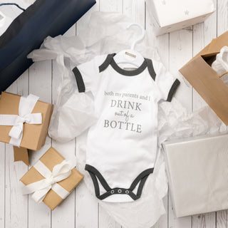 Bottle 12-24 Months Gray Trimmed Bodysuit