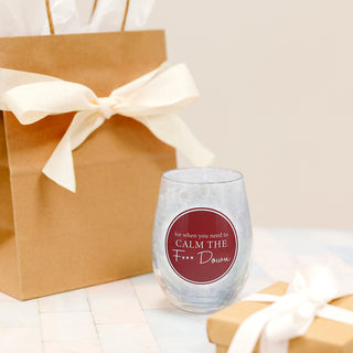 Calm Down 18 oz Stemless Wine Glass