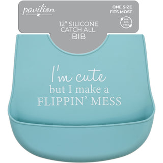 Flippin' Mess 12" Silicone Catch All Bib