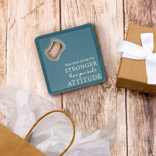 Attitude 4" x 4" Bottle Opener Coaster