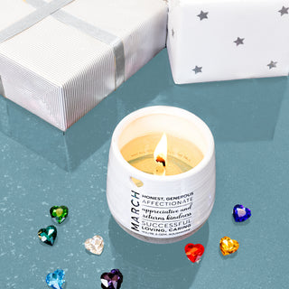 March 11 oz - 100% Soy Wax Reveal Candle with Birthstone Scent: Tranquility
