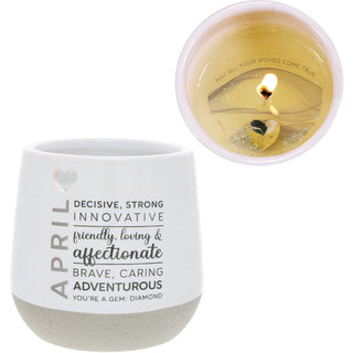 April 11 oz - 100% Soy Wax Reveal Candle with Birthstone Scent: Tranquility
