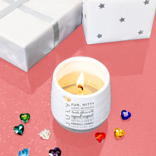 July 11 oz - 100% Soy Wax Reveal Candle with Birthstone Scent: Tranquility