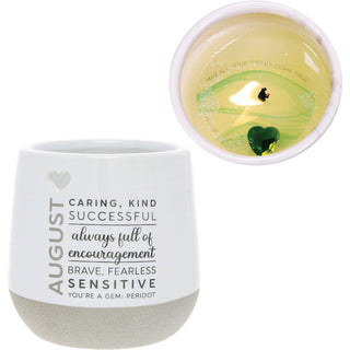 August 11 oz - 100% Soy Wax Reveal Candle with Birthstone Scent: Tranquility