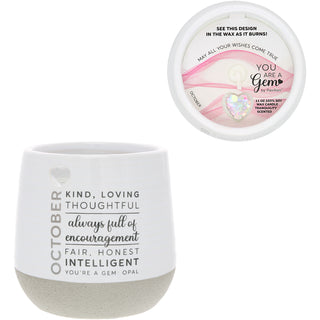October 11 oz - 100% Soy Wax Reveal Candle with Birthstone Scent: Tranquility