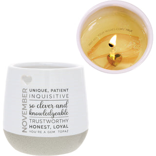 November 11 oz - 100% Soy Wax Reveal Candle with Birthstone Scent: Tranquility
