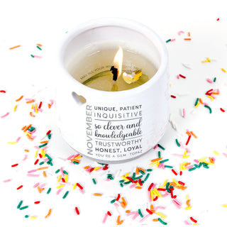 November 11 oz - 100% Soy Wax Reveal Candle with Birthstone Scent: Tranquility