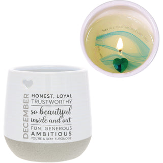 December 11 oz - 100% Soy Wax Reveal Candle with Birthstone Scent: Tranquility