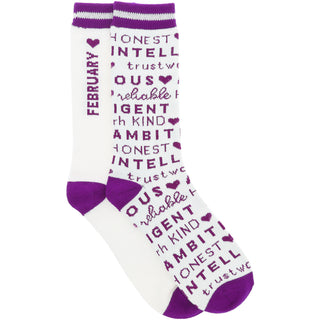 February M/L Unisex Crew Sock