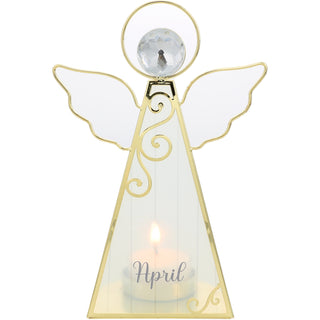 April 6.5" Monthly Angel Tea Light Holder