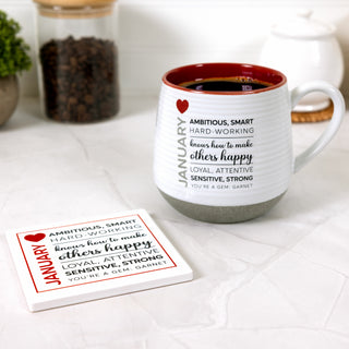 January 4"x4" Ceramic Coaster