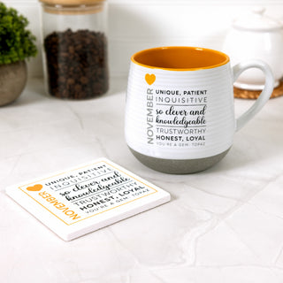 November 4"x4" Ceramic Coaster