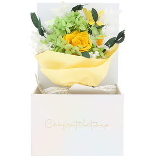 Congratulations Yellow Preserved Floral Bouquet