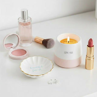 Beautiful Friend 2.75" Trinket Dish & 5mm Cubic Zirconia Stud Earring Set