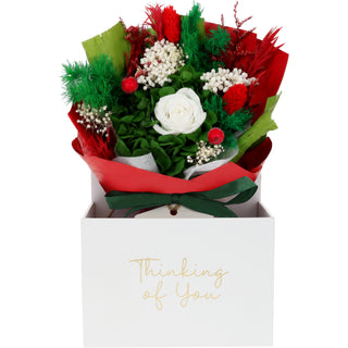 Thinking of You Holiday Red Preserved Floral Bouquet
