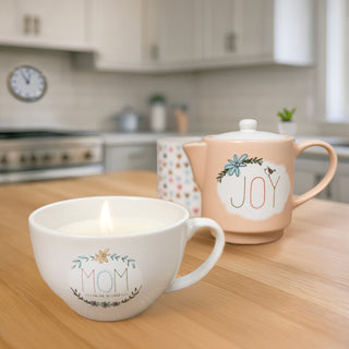 Mom 8 oz - 100% Soy Wax Teacup Candle Scent: Vanilla