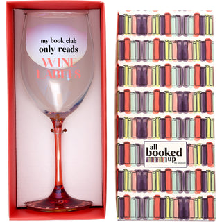 Wine Labels Gift Boxed 18 oz Crystal Wine Glass