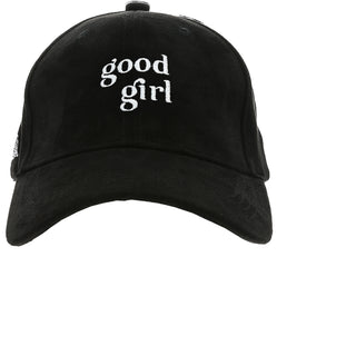 Good Girl Black Suede Adjustable Hat
