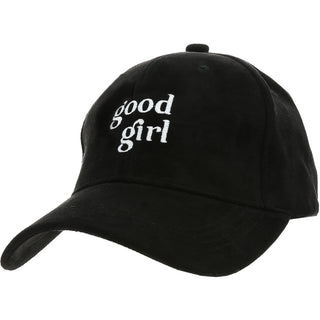 Good Girl Black Suede Adjustable Hat